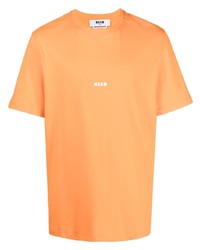 T-shirt à col rond orange MSGM