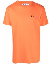T-shirt à col rond orange Off-White