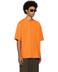 T-shirt à col rond orange Balenciaga