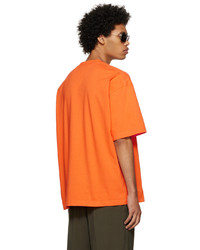 T-shirt à col rond orange Balenciaga