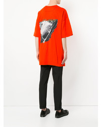 T-shirt à col rond orange Juun.J