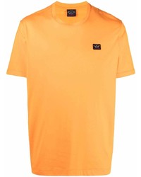 T-shirt à col rond orange Paul & Shark