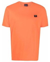 T-shirt à col rond orange Paul & Shark