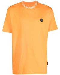 T-shirt à col rond orange Philipp Plein