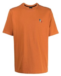 T-shirt à col rond orange PS Paul Smith
