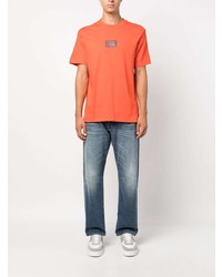 T-shirt à col rond orange Calvin Klein