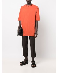 T-shirt à col rond orange Rick Owens DRKSHDW