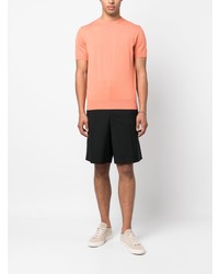 T-shirt à col rond orange Canali