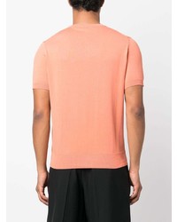 T-shirt à col rond orange Canali