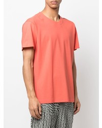 T-shirt à col rond orange Homme Plissé Issey Miyake