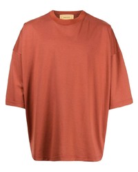 T-shirt à col rond orange Seven By Seven