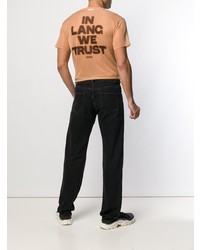 T-shirt à col rond orange Helmut Lang
