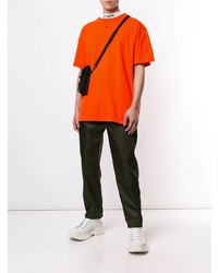 T-shirt à col rond orange Off-White