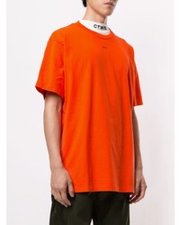 T-shirt à col rond orange Off-White