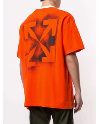 T-shirt à col rond orange Off-White