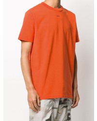 T-shirt à col rond orange Off-White