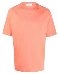 T-shirt à col rond orange Stone Island