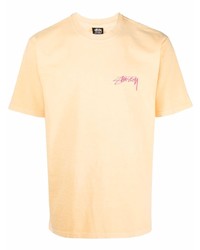 T-shirt à col rond orange Stussy