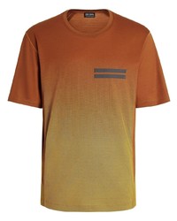 T-shirt à col rond orange Zegna