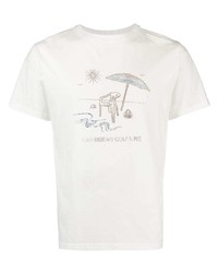 T-shirt à col rond orné blanc Botter