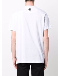 T-shirt à col rond orné blanc Philipp Plein