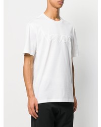 T-shirt à col rond orné blanc Versace