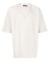 T-shirt à col rond orné blanc FIVE CM