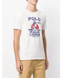 T-shirt à col rond orné blanc Polo Ralph Lauren