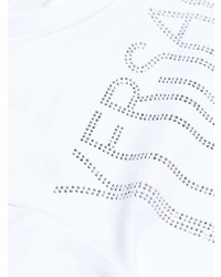 T-shirt à col rond orné blanc Versace Jeans