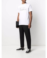T-shirt à col rond orné blanc Karl Lagerfeld