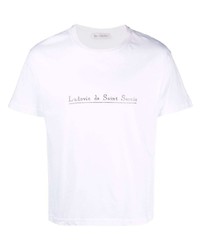 T-shirt à col rond orné blanc Ludovic De Saint Sernin