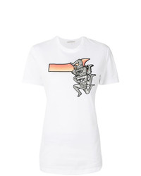 T-shirt à col rond orné blanc Marco De Vincenzo