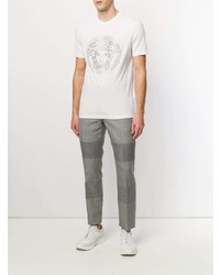 T-shirt à col rond orné blanc Versace