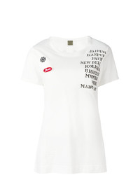 T-shirt à col rond orné blanc Mr & Mrs Italy