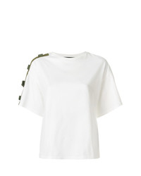 T-shirt à col rond orné blanc Mr & Mrs Italy