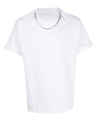 T-shirt à col rond orné blanc Neil Barrett