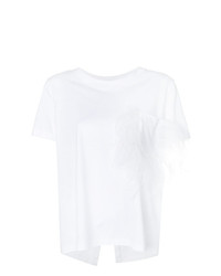 T-shirt à col rond orné blanc Parlor