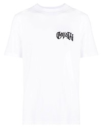 T-shirt à col rond orné blanc Roberto Cavalli