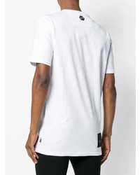 T-shirt à col rond orné blanc Philipp Plein