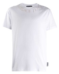 T-shirt à col rond orné blanc VERSACE JEANS COUTURE