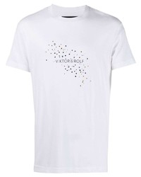 T-shirt à col rond orné blanc Viktor & Rolf