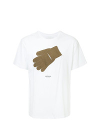 T-shirt à col rond orné blanc Yoshiokubo