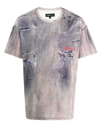 T-shirt à col rond orné bleu clair purple brand