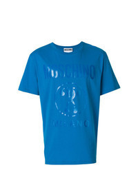T-shirt à col rond orné bleu