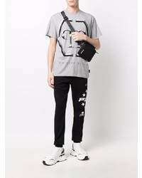 T-shirt à col rond orné gris Philipp Plein