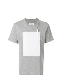 T-shirt à col rond orné gris Maison Margiela