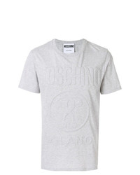 T-shirt à col rond orné gris Moschino