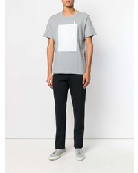 T-shirt à col rond orné gris Maison Margiela