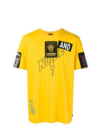 T-shirt à col rond orné jaune