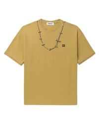T-shirt à col rond orné jaune Ambush